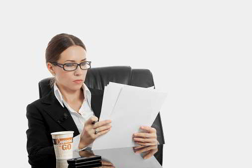 Person looking at resume